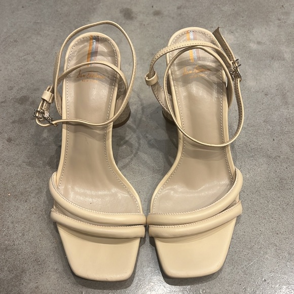 Sam Edelman Kia Square Toe Strappy Heels Cream Size 8.5 - Picture 3 of 6